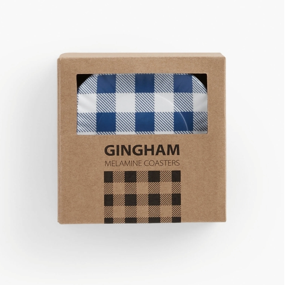 Talbots Blue and White Gingham Coasters